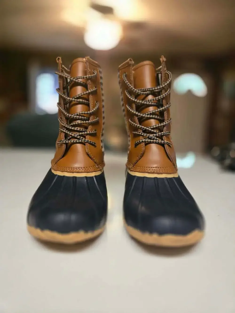 Lands' End Women's Waterproof Houndstooth Duck Boots
